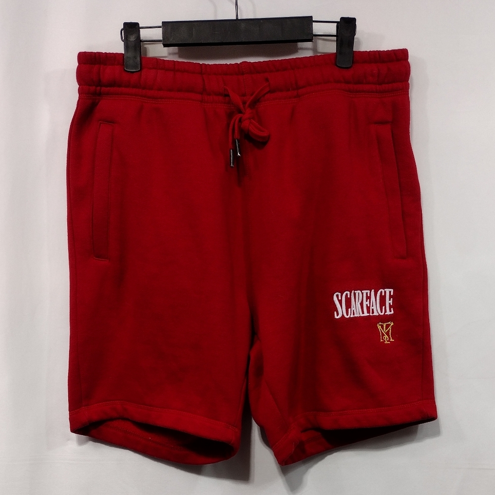 Scarface  x Shoe Palace Fleece Shorts Men's L Red Bobo Retro 90s Casual Comfy